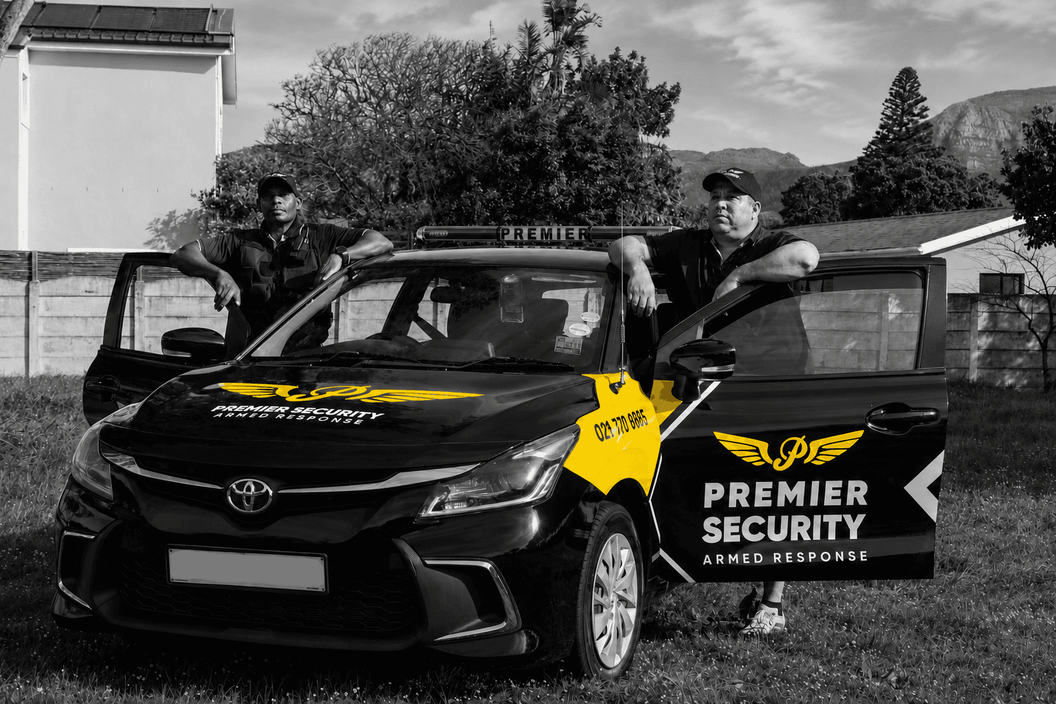 Premier Security armed response team and vehicle
